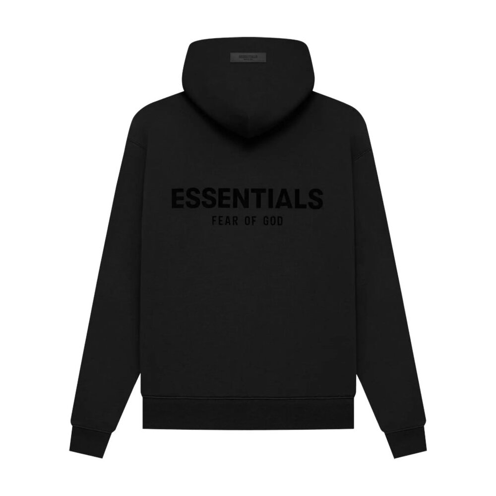 Fear of God Essentials Hoodie Black Stretch Limo Size XXL